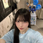 川村昇子生誕祭2025終わり二生誕ディスプレイをバックに自撮り