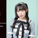 SKE48新幹線に同行する大村杏（左）と河村優愛（右）